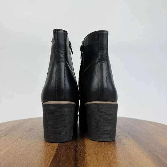 New Womens Soul Naturalizer Apollo Black Leather Chelsea Wedge Boots Size 7.5 M - Picture 6 of 8